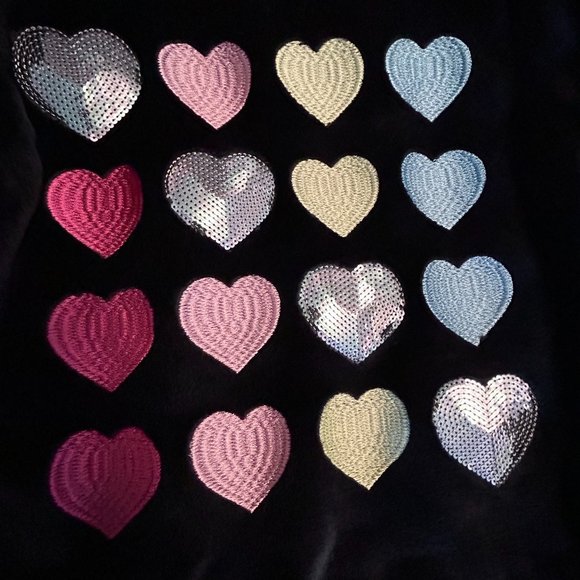 EPIC THREADS GIRLS BLACK & PINK MULTI-HEART LOGOS FLEECE 2-PC SET - Picture 4 of 13